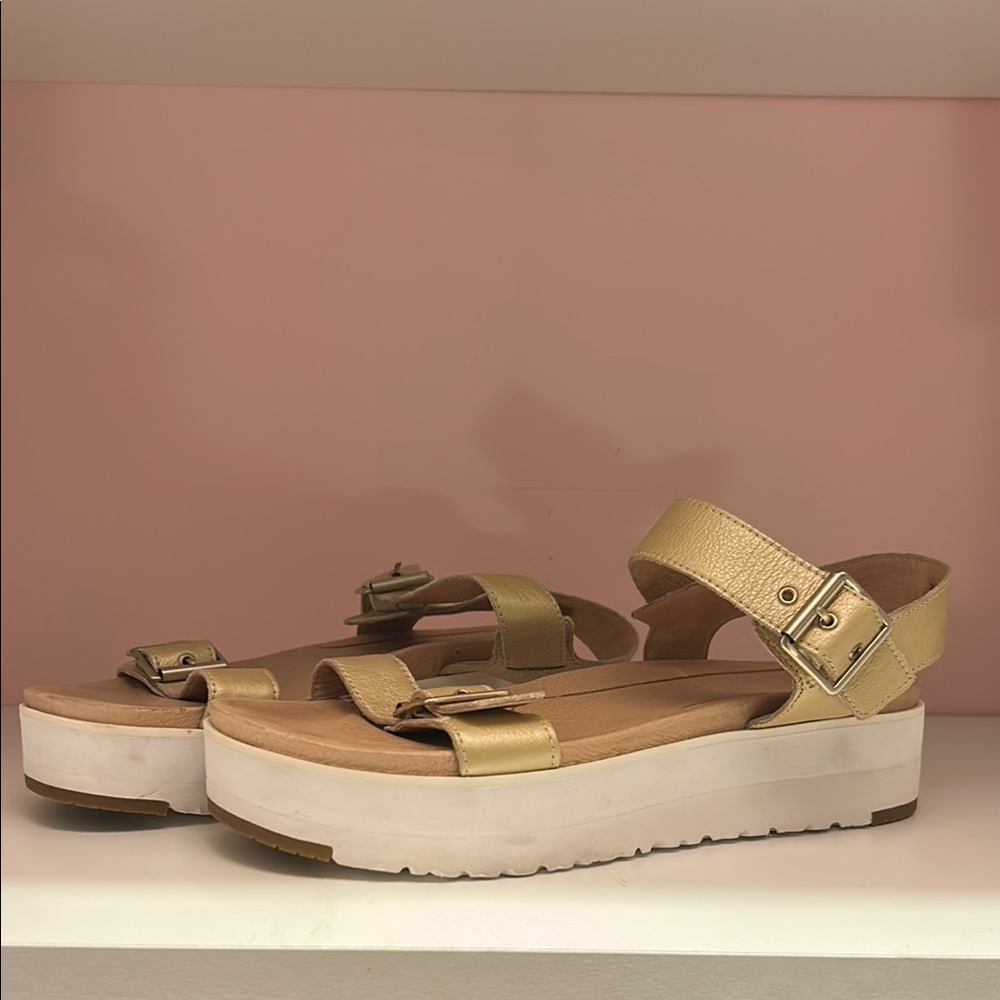 Gold Platform UGG Sandals